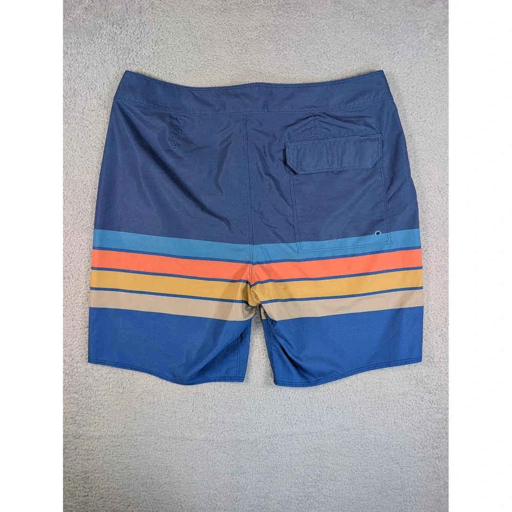 Patagonia Hydro Series Boardshorts Mens 32 Blue Striped Swim Trunks 86697 SP22